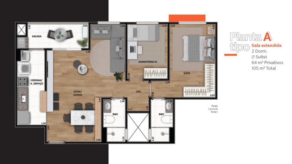 Apartamento na planta em Maringá